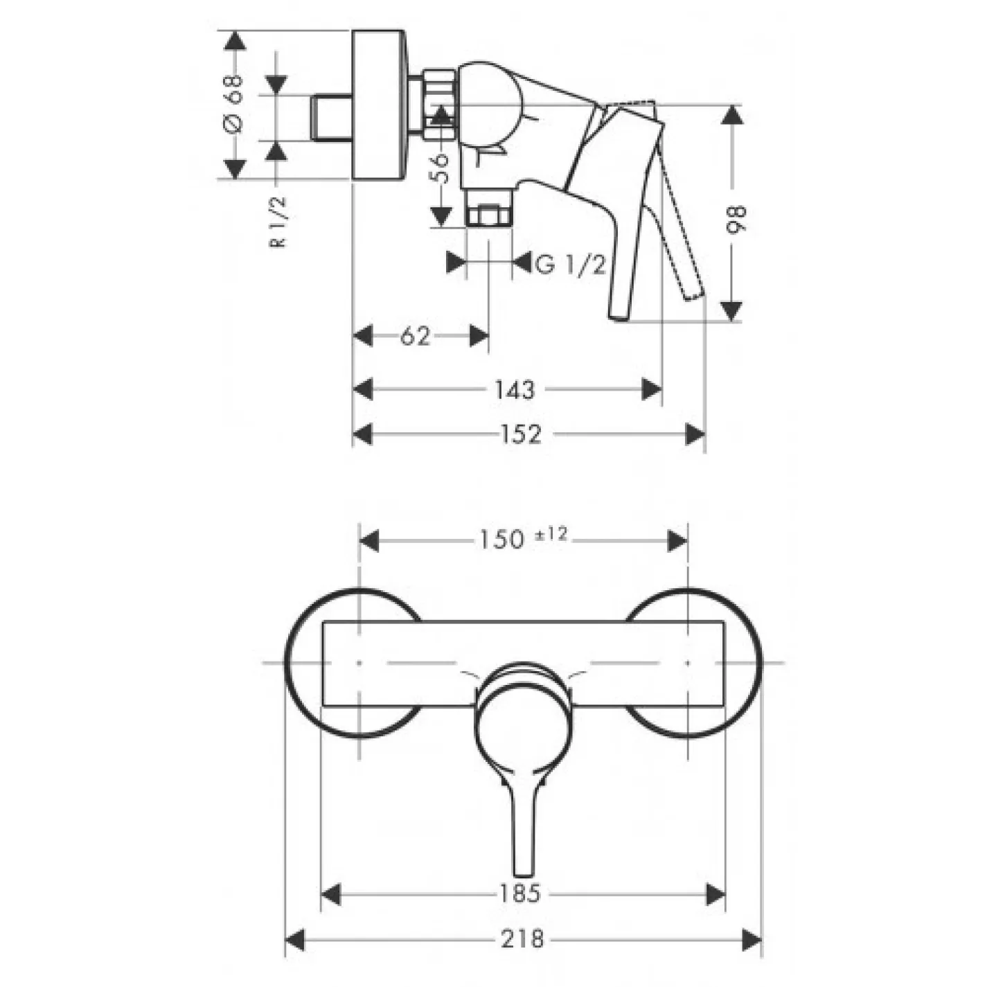 Змішувач для душу Hansgrohe Talis S (72600000) - Фото 1